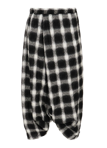 PLAID JACQUARD TUCK PANTS