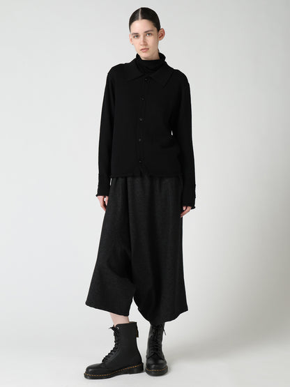 Y'S STITCH WOOL BLEND SAROUEL PANTS