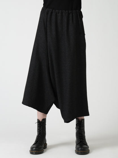 Y'S STITCH WOOL BLEND SAROUEL PANTS