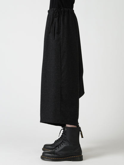 Y'S STITCH WOOL BLEND SAROUEL PANTS