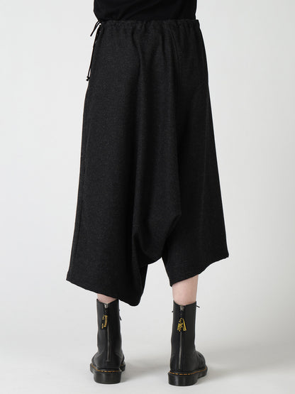 Y'S STITCH WOOL BLEND SAROUEL PANTS