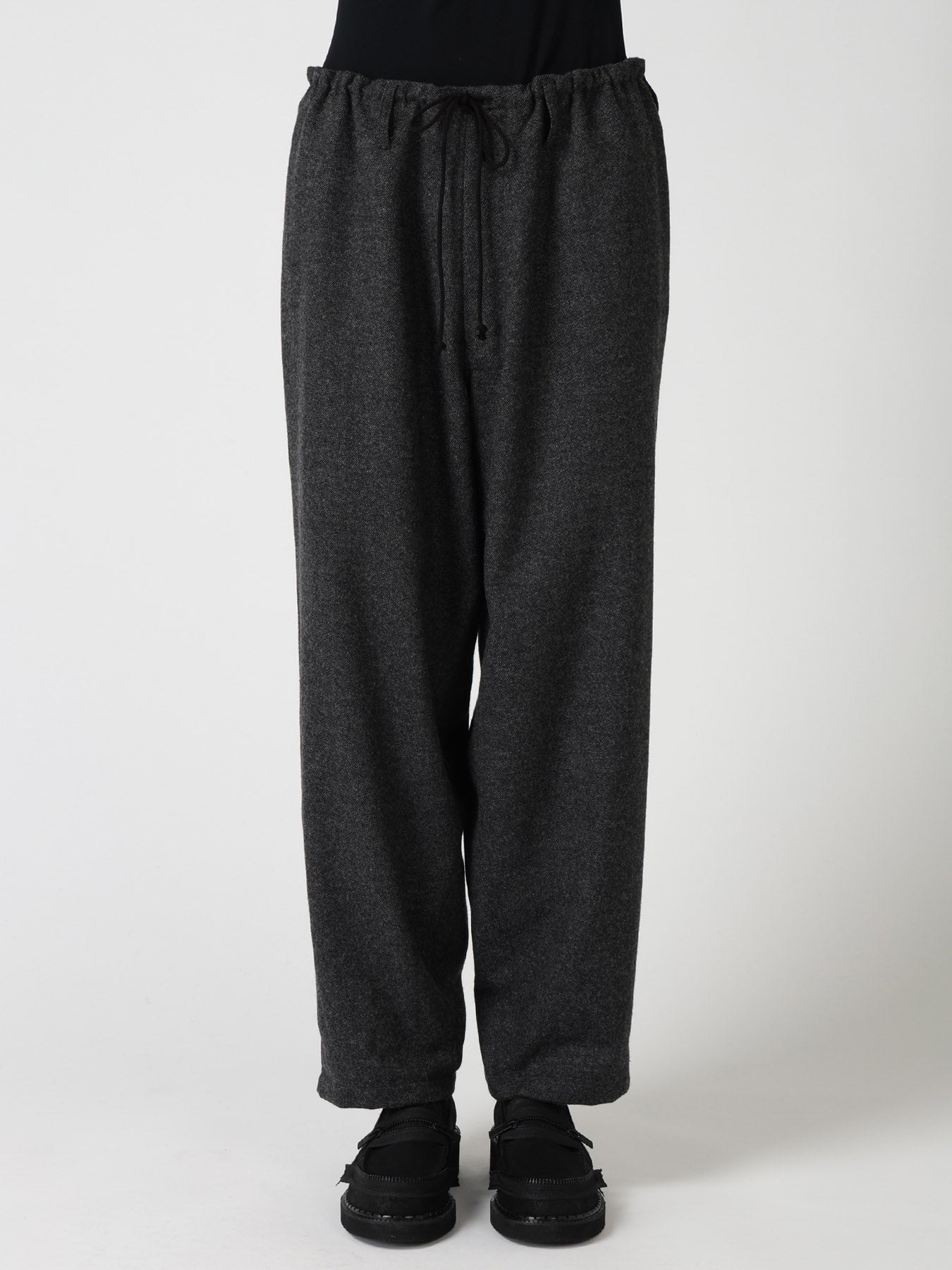 Y'S STITCH WOOL BLEND STRING PANTS