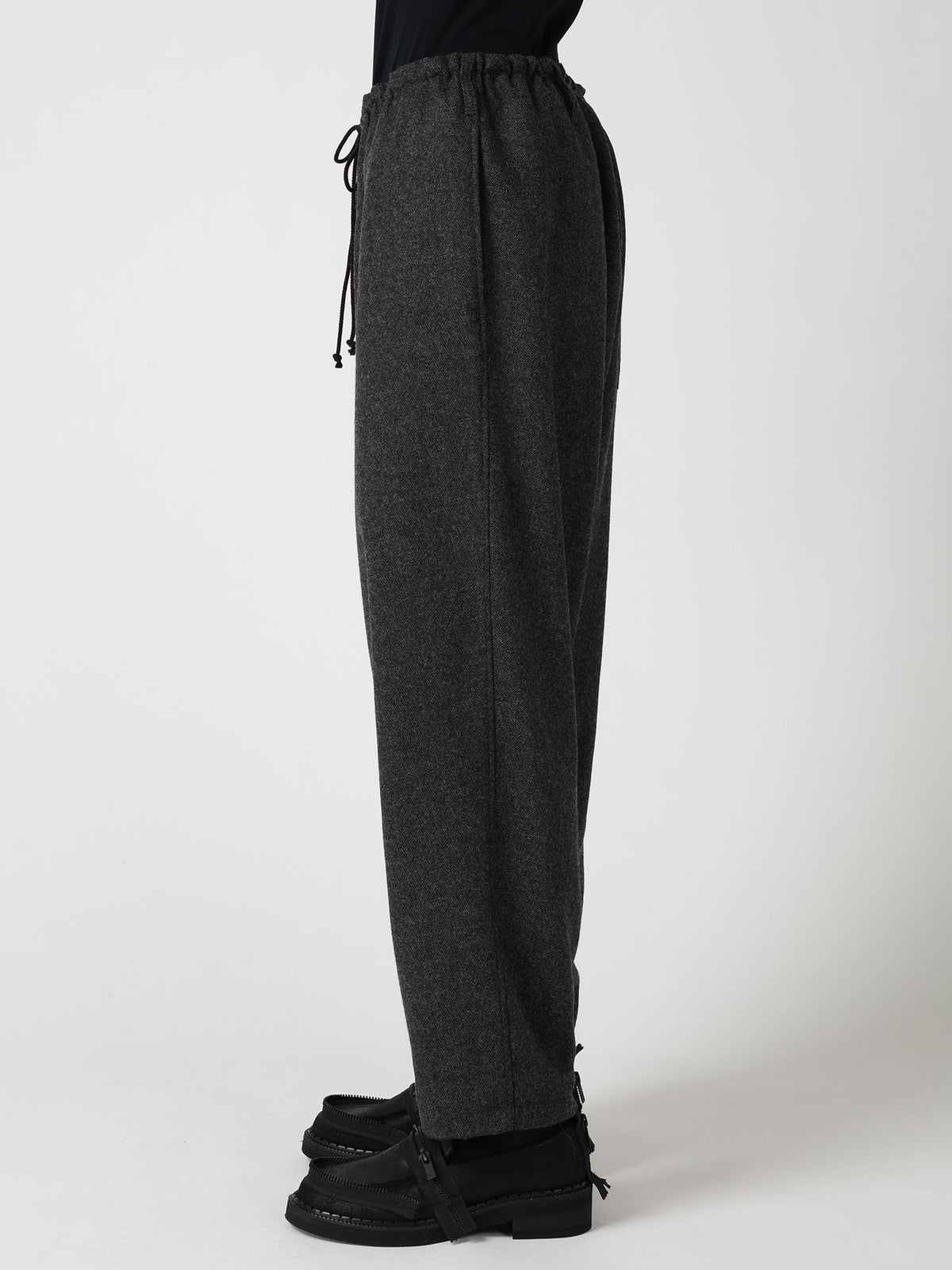 Y'S STITCH WOOL BLEND STRING PANTS