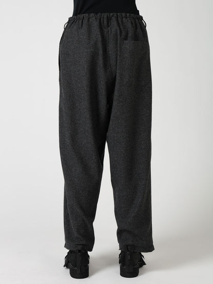 Y'S STITCH WOOL BLEND STRING PANTS
