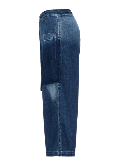SPOTTED DENIM OUT-POCKET PANTS