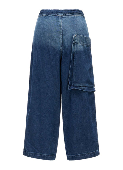 SPOTTED DENIM OUT-POCKET PANTS