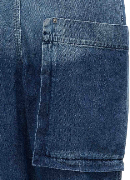 SPOTTED DENIM OUT-POCKET PANTS