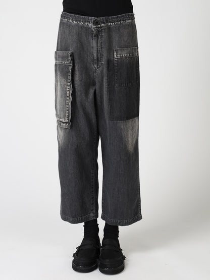 SPOTTED DENIM OUT-POCKET PANTS