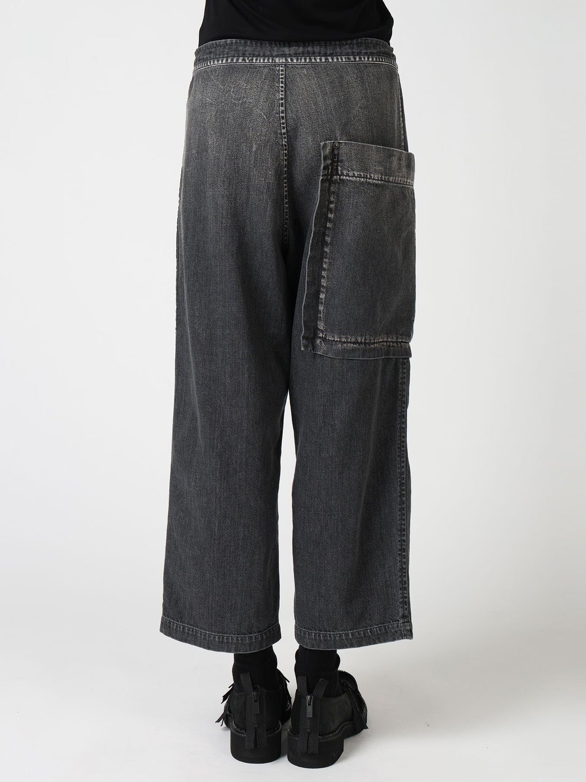 SPOTTED DENIM OUT-POCKET PANTS