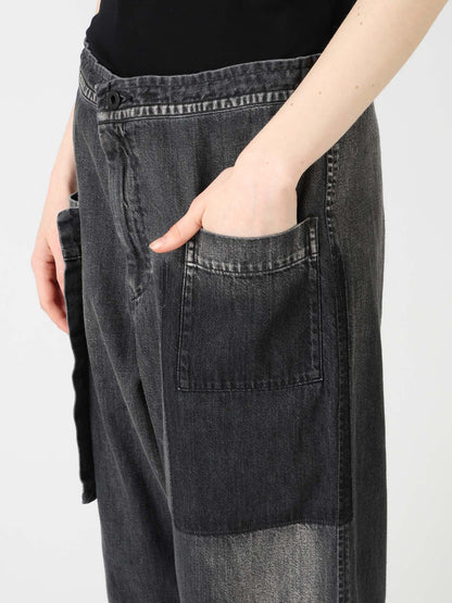 SPOTTED DENIM OUT-POCKET PANTS