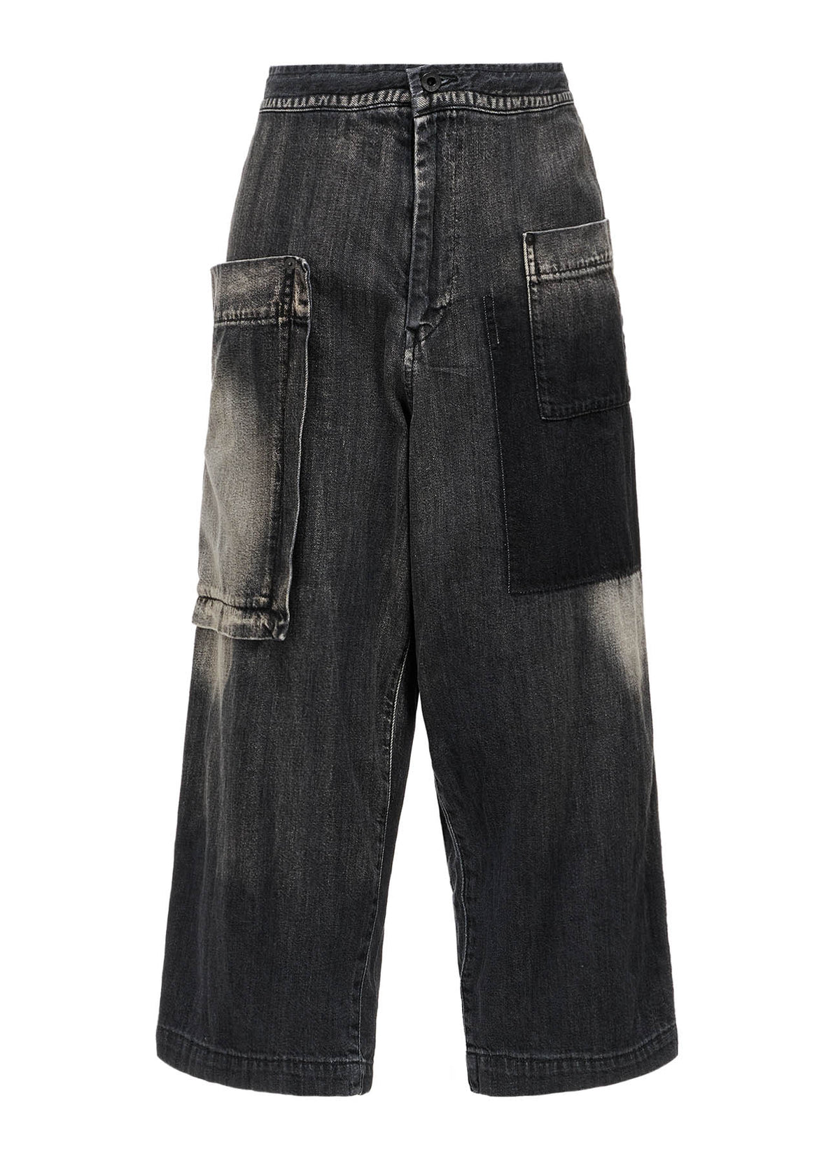 SPOTTED DENIM OUT-POCKET PANTS
