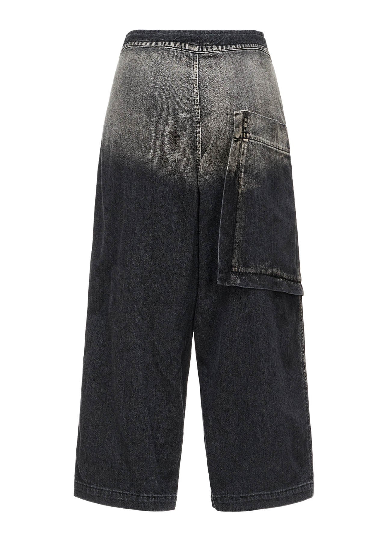 SPOTTED DENIM OUT-POCKET PANTS