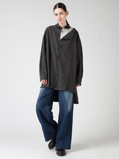 SPOTTED DENIM STRAIGHT PANTS