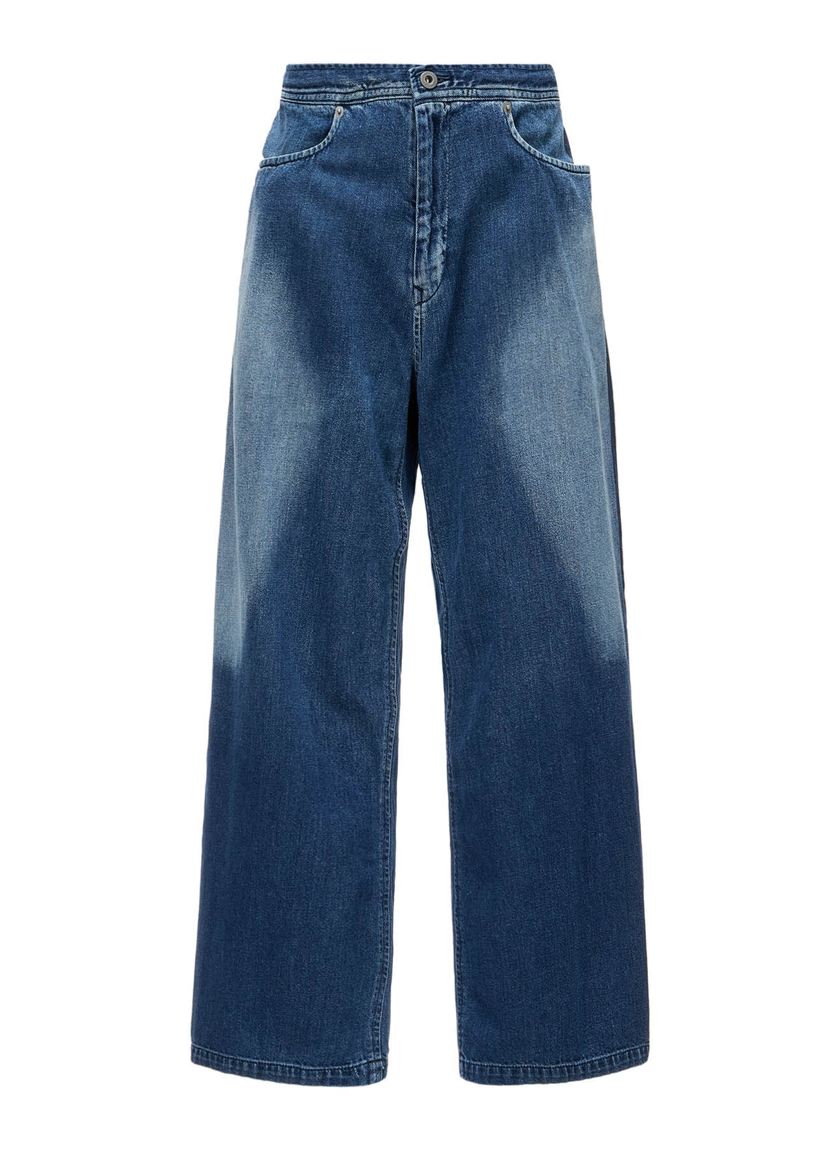 SPOTTED DENIM STRAIGHT PANTS