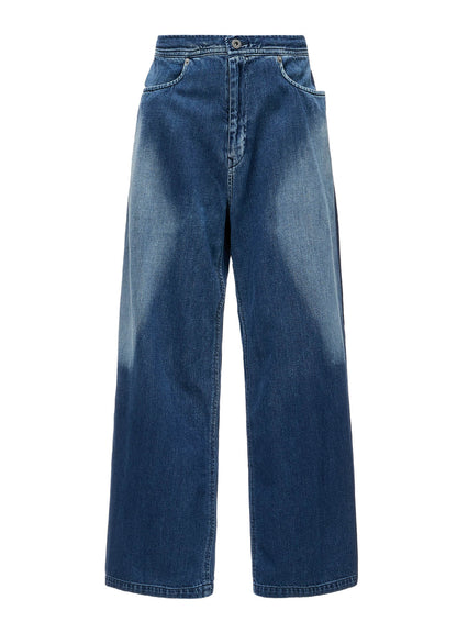 SPOTTED DENIM STRAIGHT PANTS
