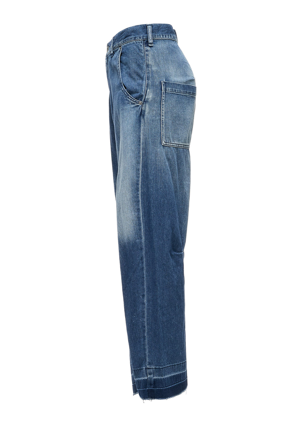 SPOTTED DENIM WIDE PANTS