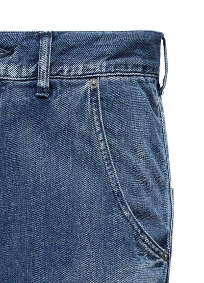 SPOTTED DENIM WIDE PANTS