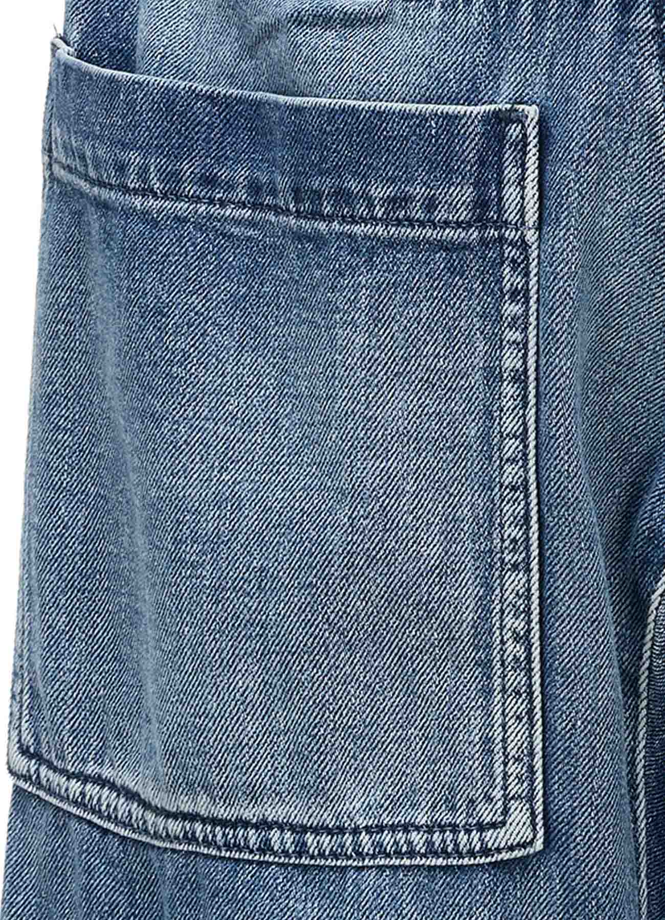 SPOTTED DENIM WIDE PANTS