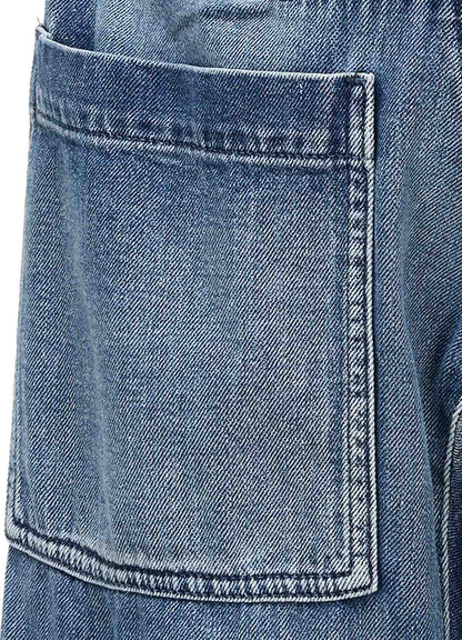 SPOTTED DENIM WIDE PANTS
