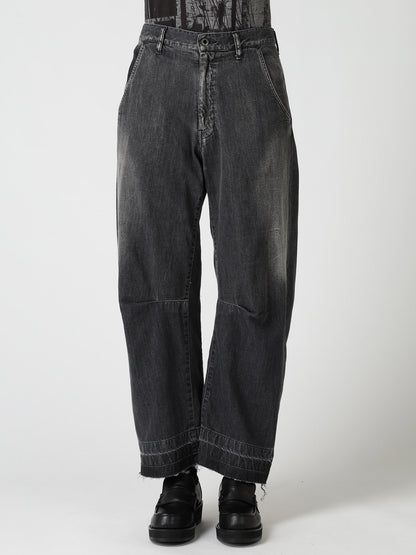 SPOTTED DENIM WIDE PANTS