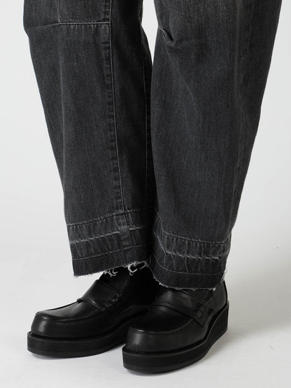 SPOTTED DENIM WIDE PANTS