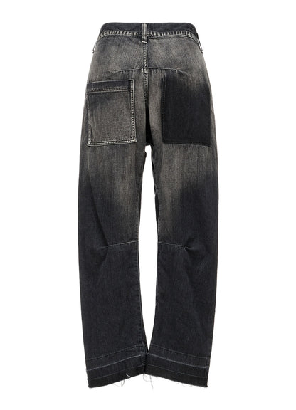 SPOTTED DENIM WIDE PANTS