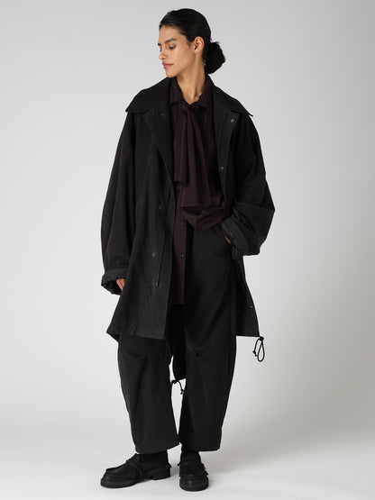 COTTON SUEDE WIDE PANTS