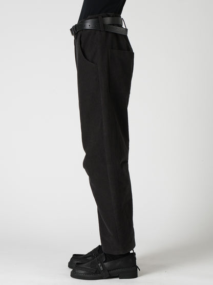 COTTON SUEDE WIDE PANTS