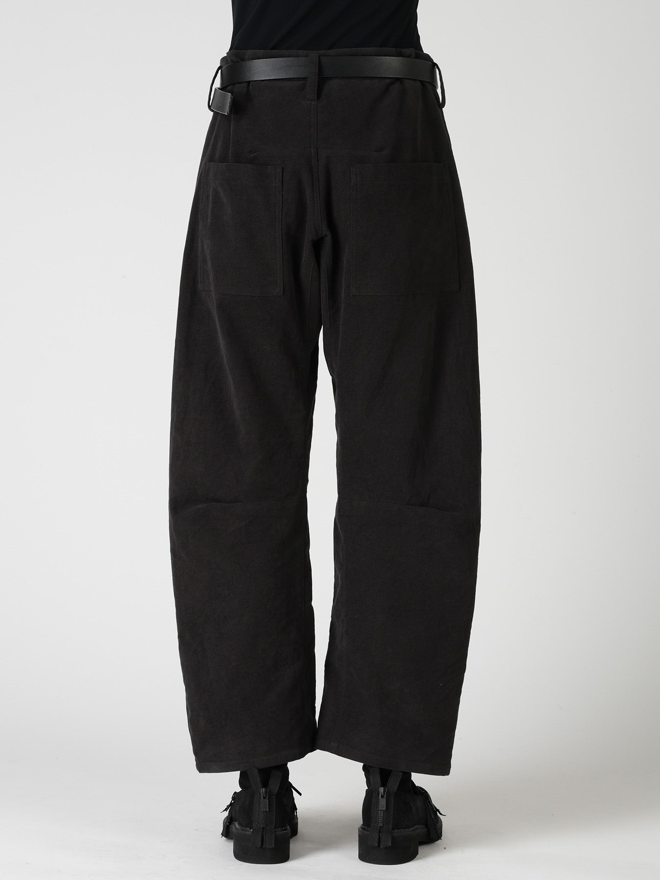 COTTON SUEDE WIDE PANTS