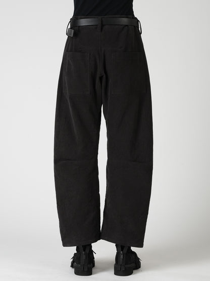 COTTON SUEDE WIDE PANTS
