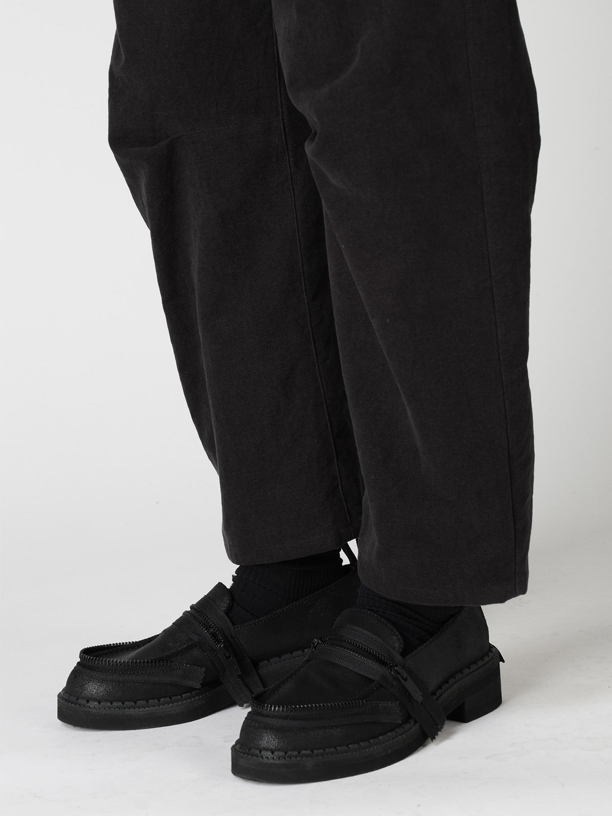 COTTON SUEDE WIDE PANTS