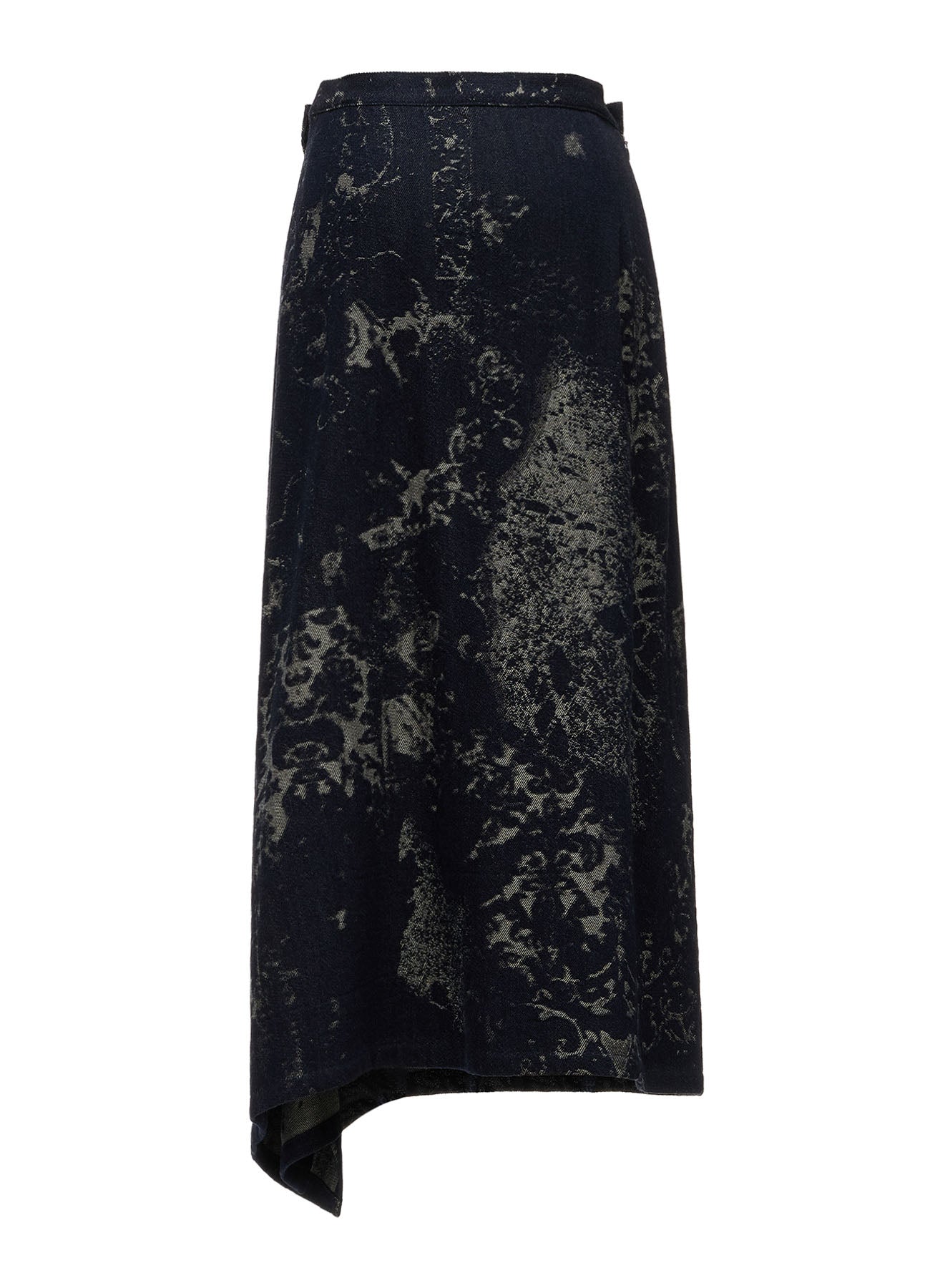 DENIM JACQUARD FRONT CUT-OUT SKIRT