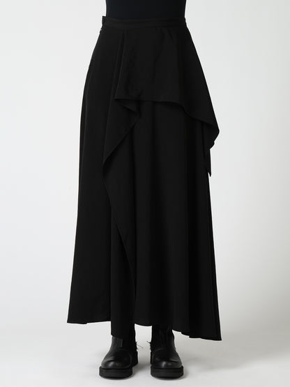 TA/PE CREPE DE CHINE ASYMMETRIC DRAPE SKIRT