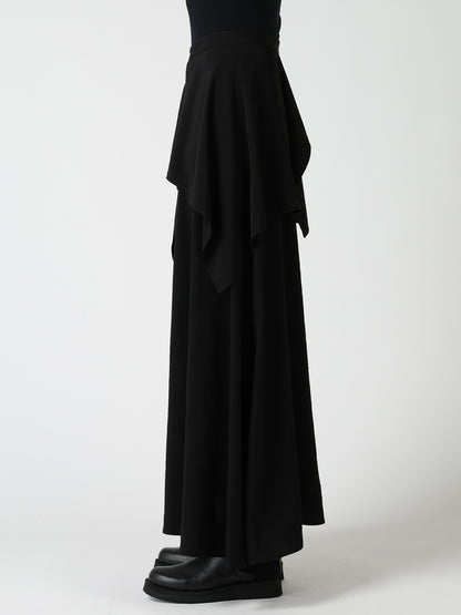 TA/PE CREPE DE CHINE ASYMMETRIC DRAPE SKIRT