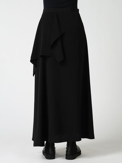 TA/PE CREPE DE CHINE ASYMMETRIC DRAPE SKIRT