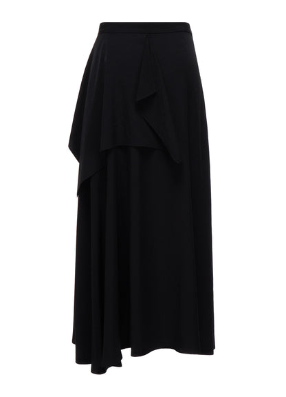 TA/PE CREPE DE CHINE ASYMMETRIC DRAPE SKIRT