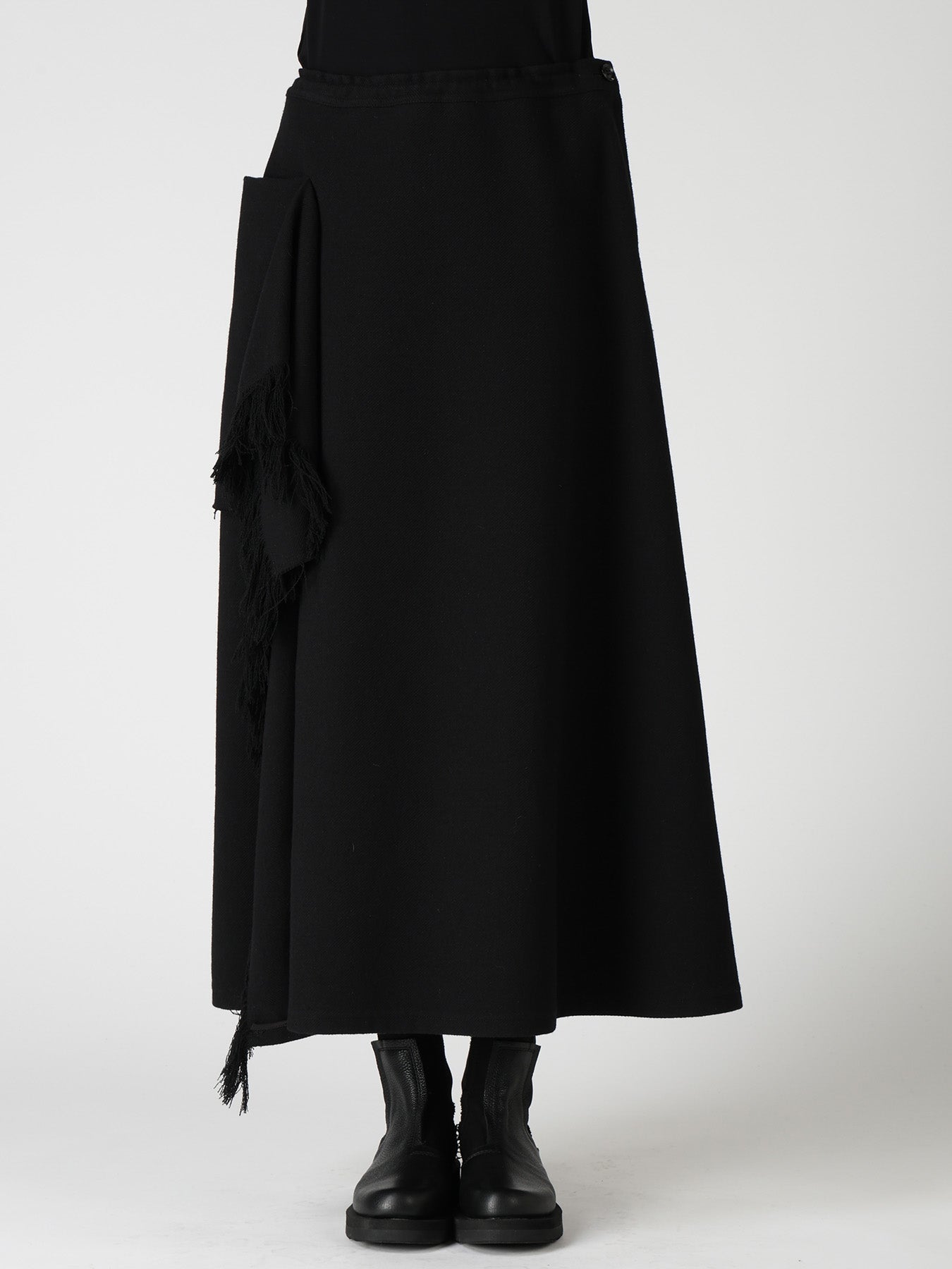 WOOL BLEND KERSEY DRAPE SKIRT – THE SHOP YOHJI YAMAMOTO