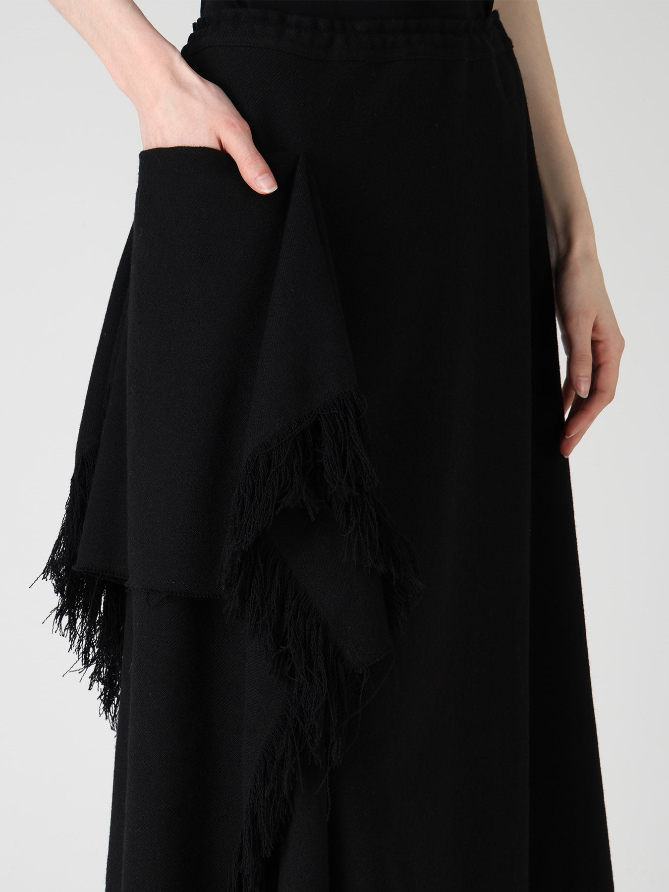WOOL BLEND KERSEY DRAPE SKIRT – THE SHOP YOHJI YAMAMOTO