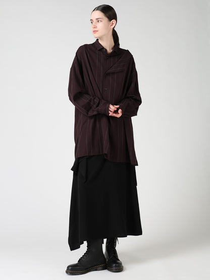 TA/PE CREPE DE CHINE RIGHT DRAPE SKIRT