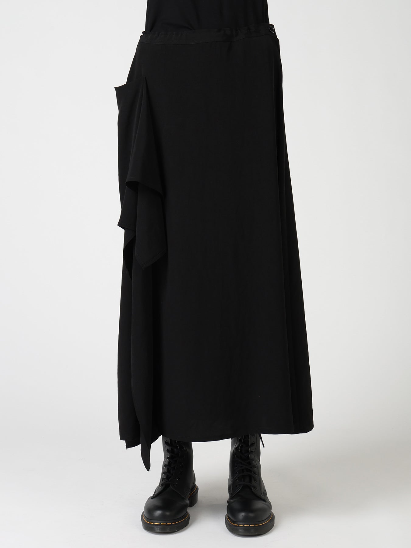 TA/PE CREPE DE CHINE RIGHT DRAPE SKIRT