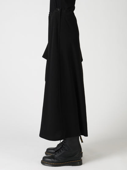 TA/PE CREPE DE CHINE RIGHT DRAPE SKIRT