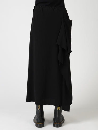 TA/PE CREPE DE CHINE RIGHT DRAPE SKIRT