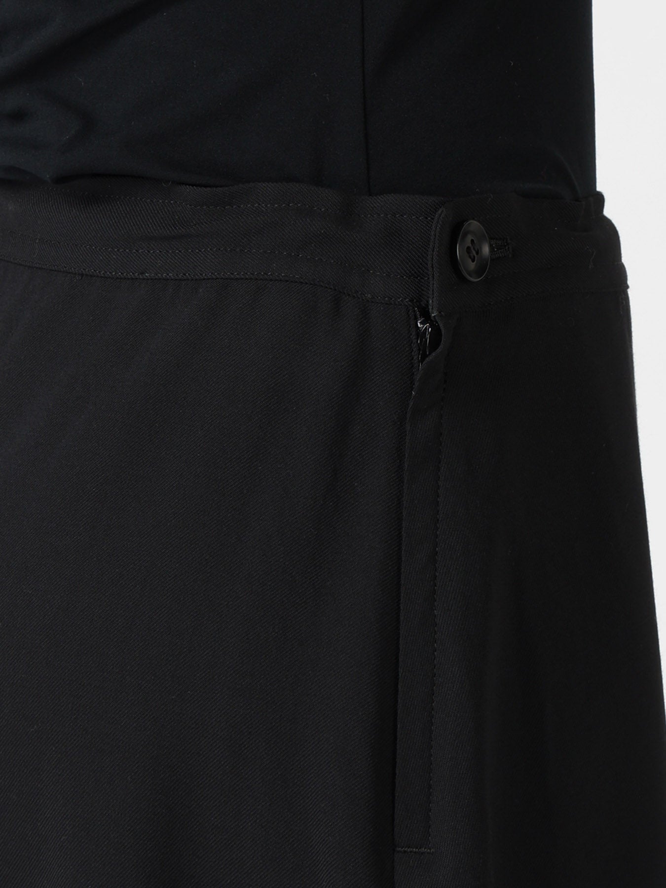 WOOL SERGE LEFT DRAPE SKIRT
