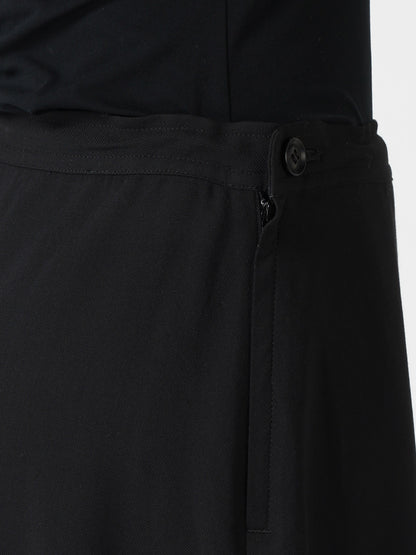 WOOL SERGE LEFT DRAPE SKIRT