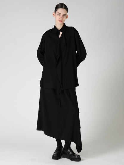 VISCOSE/TRIACETATE BLEND DETACHED PANEL SKIRT