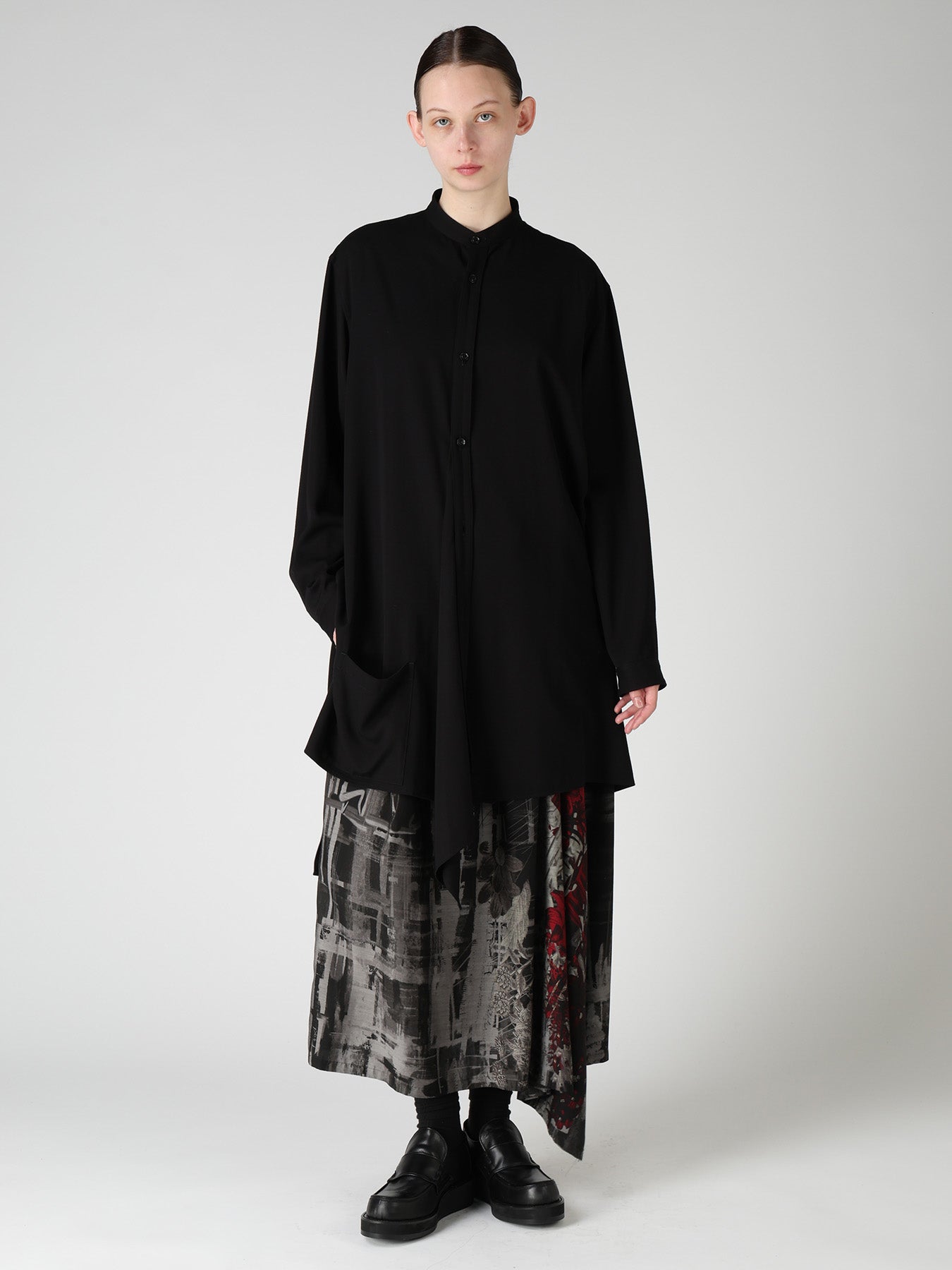 CUPRO DISTORTED FLOWER DETACHED PANEL SKIRT