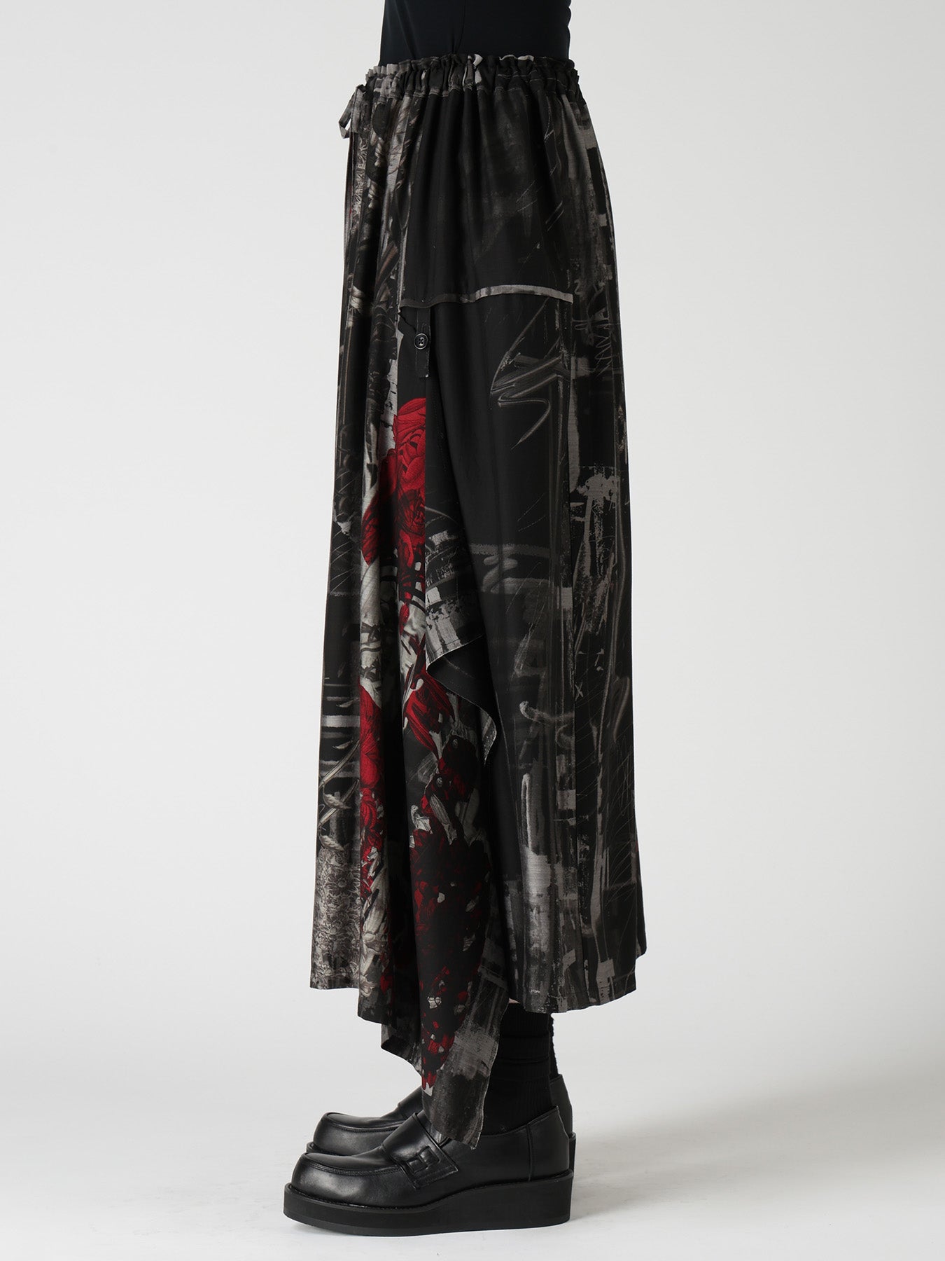 CUPRO DISTORTED FLOWER DETACHED PANEL SKIRT