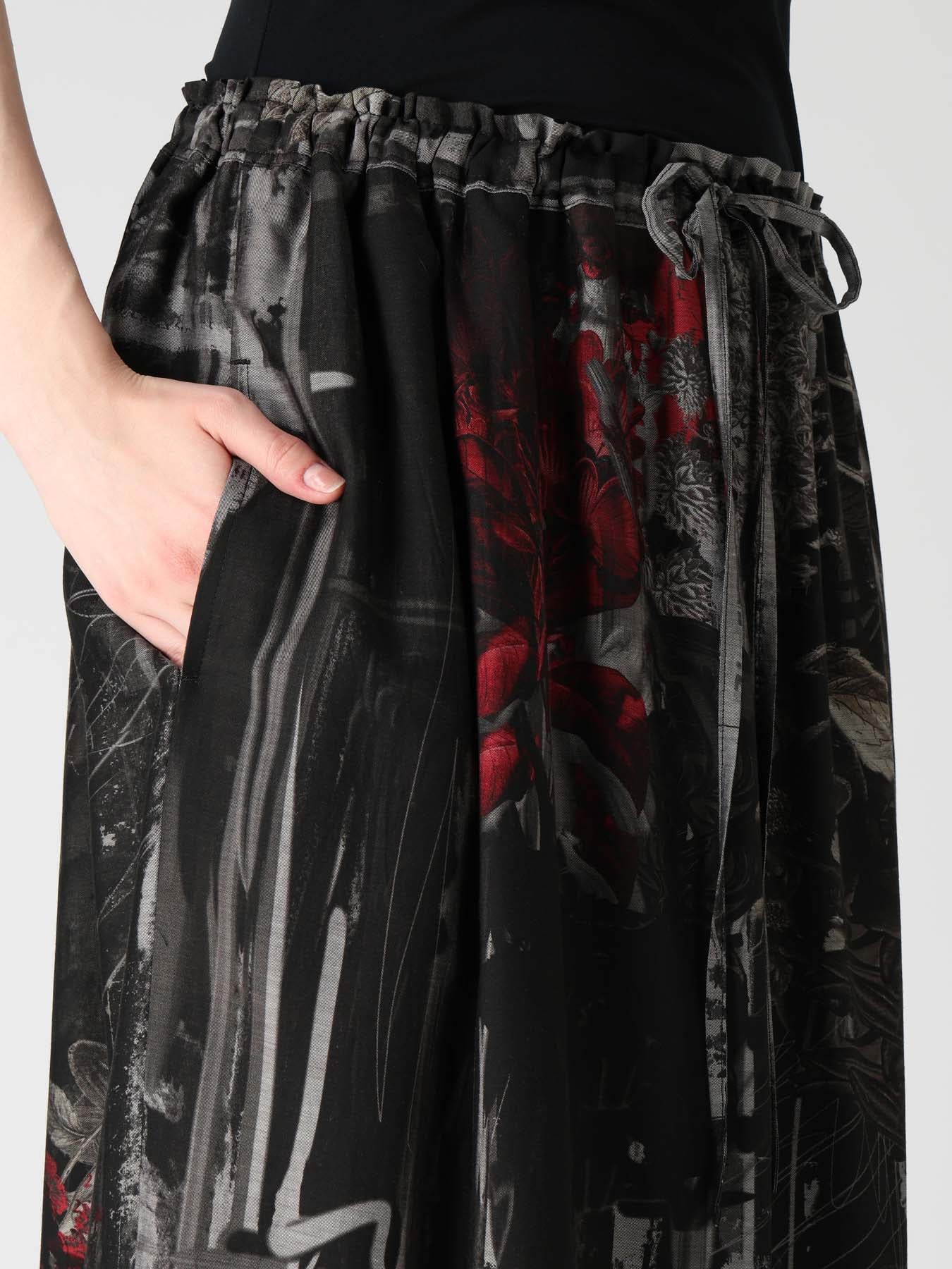 CUPRO DISTORTED FLOWER DETACHED PANEL SKIRT