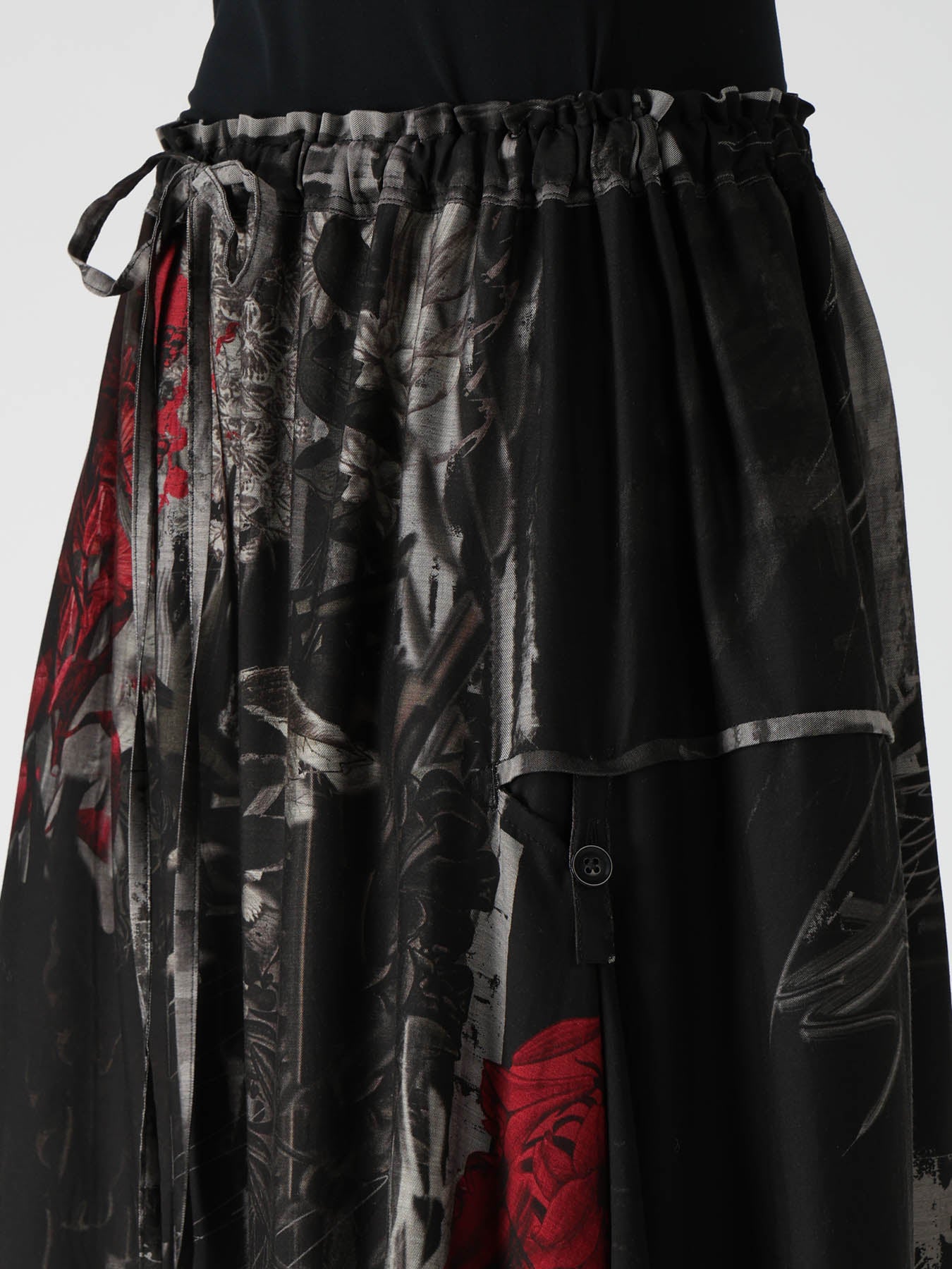 CUPRO DISTORTED FLOWER DETACHED PANEL SKIRT