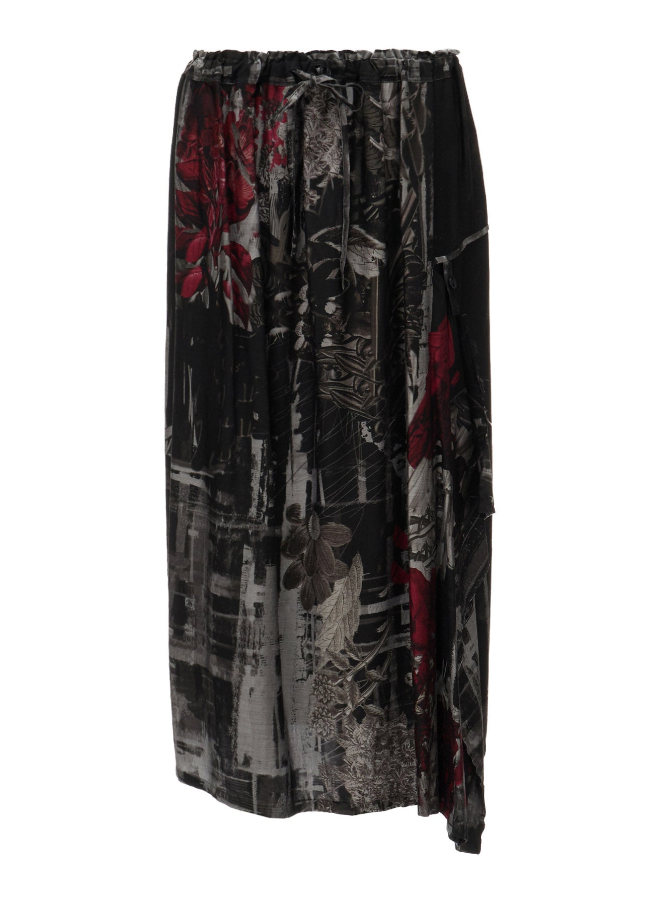 CUPRO DISTORTED FLOWER DETACHED PANEL SKIRT